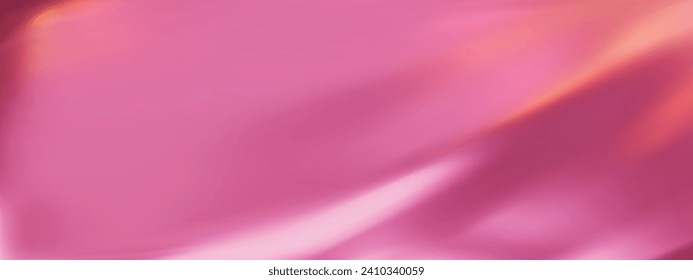 Resumen de fondo degradado rosa con luz amarilla. Textura minimalista sutil de seda ondulada. Ilustración vectorial 3D.