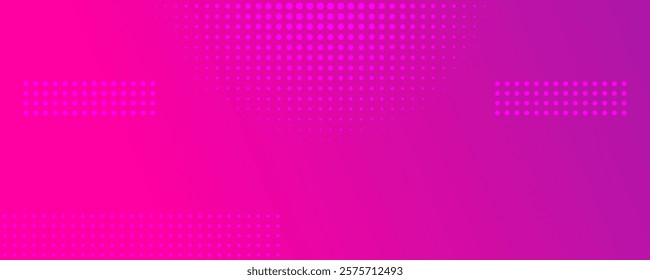 Abstract pink gradient geometric background with dots. Header banner. Bright abstract presentation backdrop. Vector illustration