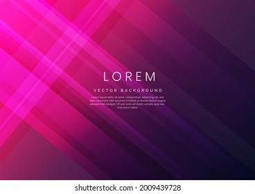 Abstract pink gradient geometric diagonal overlay layer background. You can use for ad, poster, template, business presentation. Vector illustration