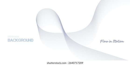 Abstract pink gradient ribbon wave on white background. Minimalist background and design element for pattern, poster and banner