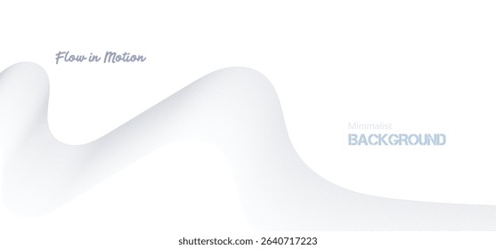 Abstract pink gradient ribbon wave on white background. Minimalist background and design element for pattern, poster and banner