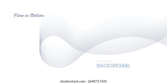 Abstract pink gradient ribbon wave on white background. Minimalist background and design element for pattern, poster and banner