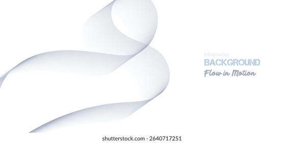 Abstract pink gradient ribbon wave on white background. Minimalist background and design element for pattern, poster and banner