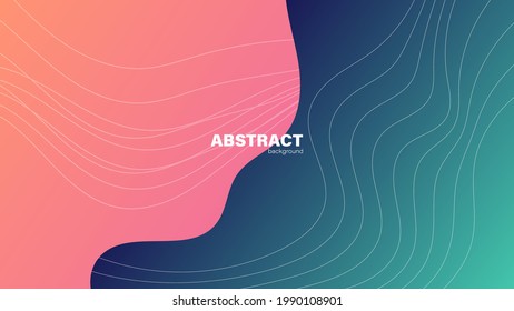 Abstract pink and green fluid shape modern background with copy space, vector.