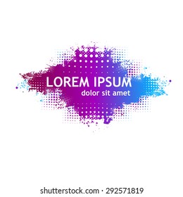 abstract pink grunge background with splats and halftone effect.