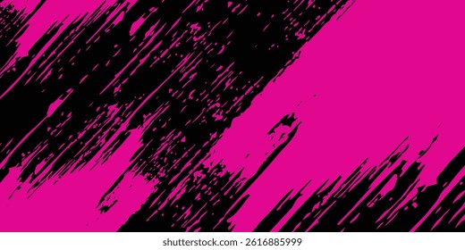 Abstract pink grunge patterns on dark background banner design. Vector illustration. 