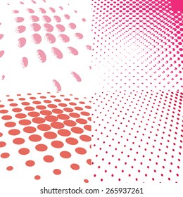 Abstract Pink Halftone Background. Stock Vector Illustration. Set





