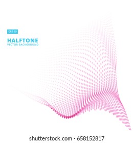 abstract pink halftone wave background vector illustration