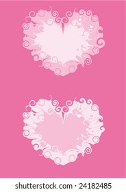 abstract pink heart background on pink background