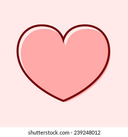 Abstract pink heart, hand drawn