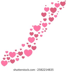 Abstract pink heart pattern with floating hearts symbolizing love, romance, passion, Valentine's Day, wedding, affection, emotions, relationships, greeting card design, and romantic celebration.