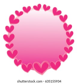 abstract pink heart  with space for text on a white background