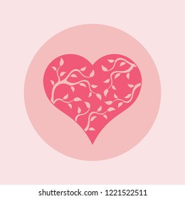 Abstract pink heart tree concept. Heart and tree.