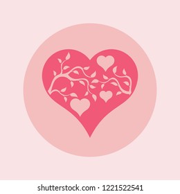 Abstract pink heart tree concept. Heart and tree.