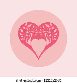 Abstract pink heart tree concept. Heart and tree.