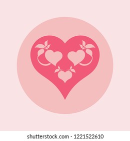 Abstract pink heart tree concept. Heart and tree.
