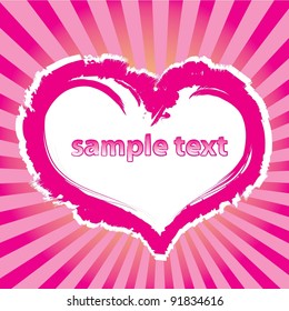 Abstract pink heart - vector illustration. St. Valentine's Day greeting card.
