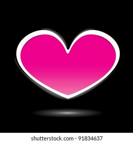 Abstract pink heart - vector illustration. St. Valentine's Day greeting card.