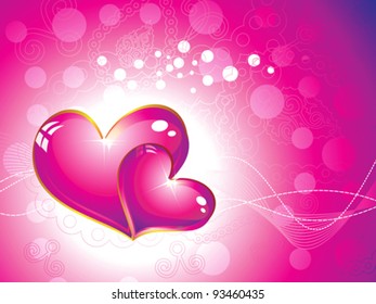 abstract pink heart wallpaper vector illustration