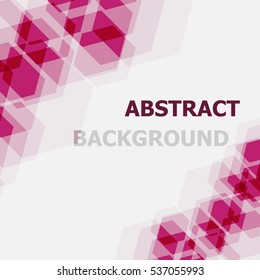 Abstract pink hexagon overlapping background, stock vector