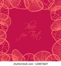Abstract pink illustration for design. Beautiful frame with place for your text. holiday background. Creative background for cards, invitations, gifts
