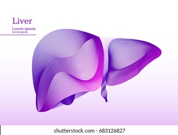 Abstract pink illustration of liver