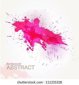 Abstract Pink  Ink Splattered Background