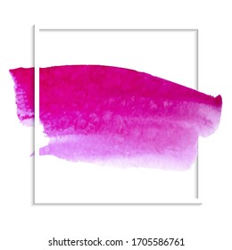 Abstract pink isolated colorful vector watercolor stain. Grunge element for paper design