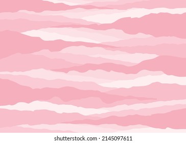 Abstract pink landscape background. Geometric template with wavy shape. Vector illustration background. 