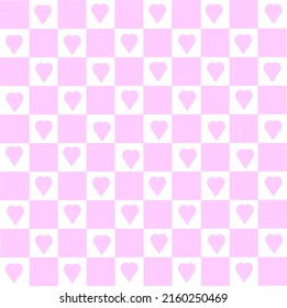 Abstract Pink Lattice Pattern Background Vector With Red Heart Shape