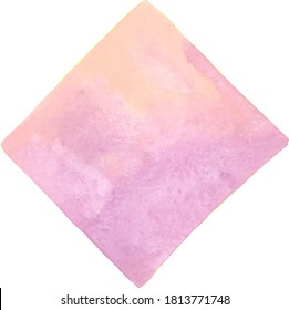Abstract pink and lavender purple square watercolor hand painting banner for decoration