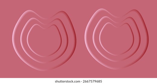 abstrakter rosafarbener, geschichteter 3D-Ausschnitthintergrund