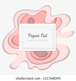 Abstract pink layout- vector template illustration on white background with place for your text and heading. Lovely texture and pink colors. High quality carving art, perfect as a banner, flyer