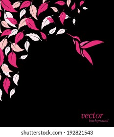 Abstract pink leaf and hummingbirds background with place for your text.