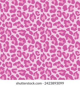 Abstract pink leopard seamless pattern. Animal skin camouflage background design.  Vector illustration.