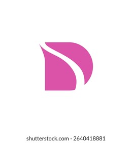 Abstract Pink Letter D Road Logo Design
