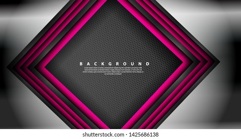 Abstract pink light arrow direction on black design modern futuristic background 
