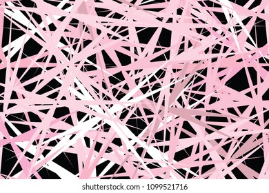 abstract pink light art line graphic for fabric design on black background, wallpaper colorful bright art line (vector)