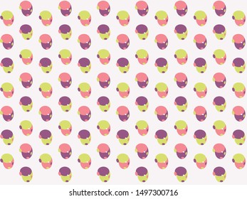 Abstract pink and lime dots on a pastel background