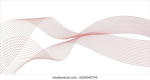 Abstract Pink Line Waves on a White Background Design Illustration