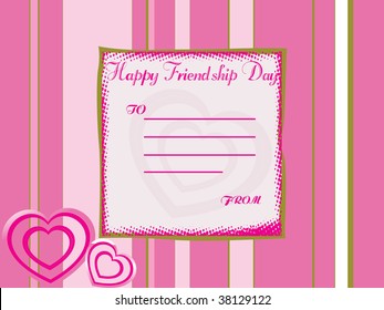 abstract pink lines background with happy friendship day note