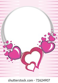 abstract pink lines background with romantic frame, vector illustration