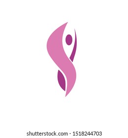 abstract pink logo design vector 