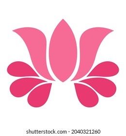Abstract pink lotus flower on white background