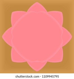 Abstract Pink lotus petals graphic advertisement label background texture against on golden vector illustration