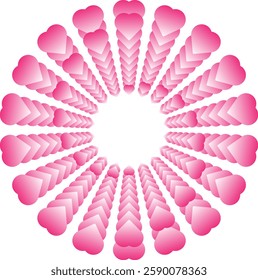 Abstract pink love mandala design 