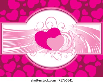 abstract pink macro background with beautiful decorated heart