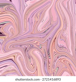 Abstract pink marble fluid texture with flowing lines, soft pastel background, modern liquid art design, elegant swirl pattern wallpaper