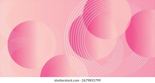 Abstract pink modern background with circle elements. Trendy banner. Vector illustration.Fluid gradient background. Minimalist posters, cover, wall arts with colorful geometric shapes  .