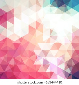 Abstract pink mosaic background. Triangle geometric background. Design elements. Vector illustration